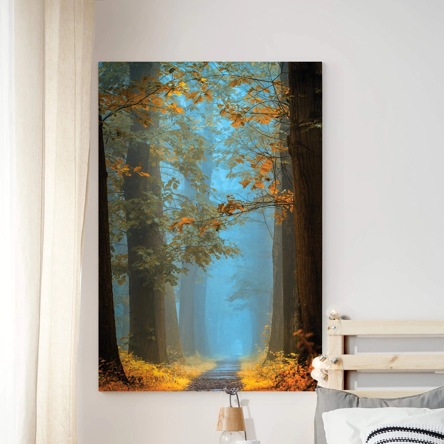 Nature Canvas Wall Art Home Paintings & Prints Misty Orange Blue Avenue Glam Modern Wall Hanging Artwork Decorations for Bedroom Dining Office Kitchen - 32"x48" LT06