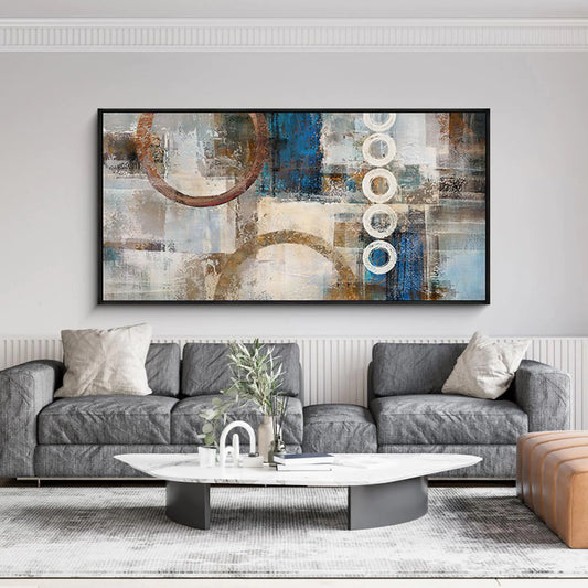 Large Black Frame Abstract Wall Art for Living Room - Canvas Painting Picture Artwork for Wall - Bedroom Wall Decor Living Room - Modern Office Wall Art 24x48