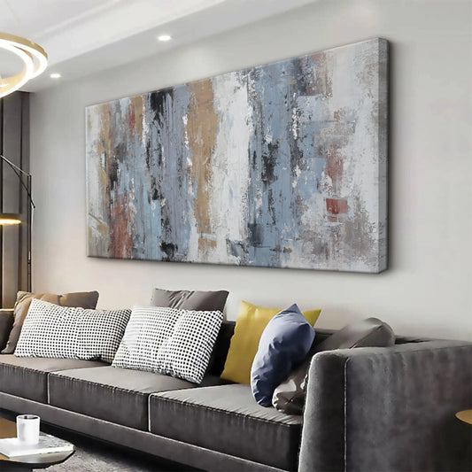 Abstract Wall Art For Living Room Colorful Canvas Art Wall Decor Large Teal Blue White Wall Art Office Decor Abstract Painting For Home Bedroom Decor Hotel Artwork 29x58 Inch